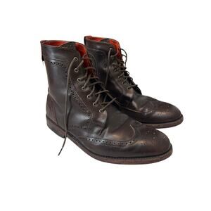 Allen Edmonds 9.5 EEE DALTON Brown Chocolate Wingtip Boots 9.5 3E
